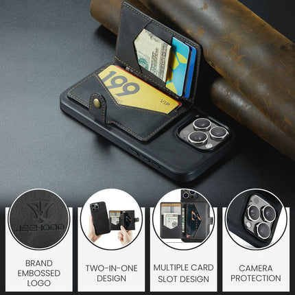 iPhone 13 Pro Back Case with Detachable Wallet – Slim Protective Phone Cover with Card Holder + FREE 6D Tempered Glass Screen Protector | Heavy Duty Shockproof iPhone 13 Pro Wallet Case