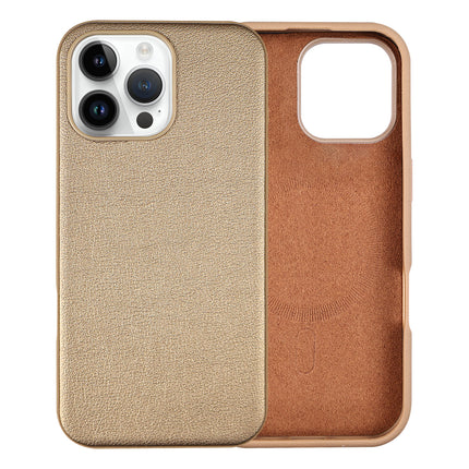 iPhone 16 Pro Max Leather Finish Back Case + Free 6D Tempered Glass Screen Protector