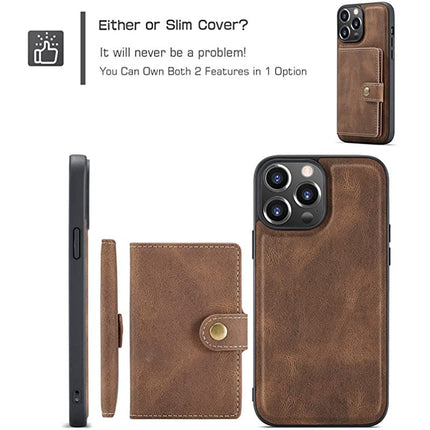 iPhone 13 Pro Back Case with Detachable Wallet – Slim Protective Phone Cover with Card Holder + FREE 6D Tempered Glass Screen Protector | Heavy Duty Shockproof iPhone 13 Pro Wallet Case