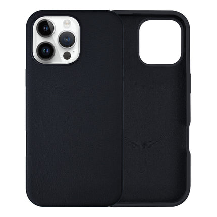 iPhone 16 Pro Max Leather Finish Back Case + Free 6D Tempered Glass Screen Protector