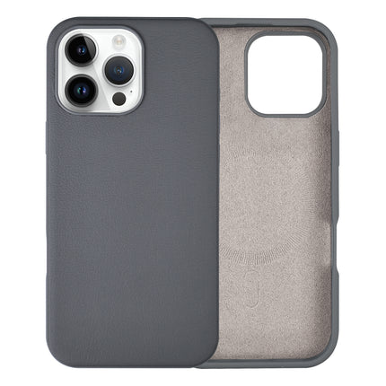 iPhone 16 Pro Max Leather Finish Back Case + Free 6D Tempered Glass Screen Protector