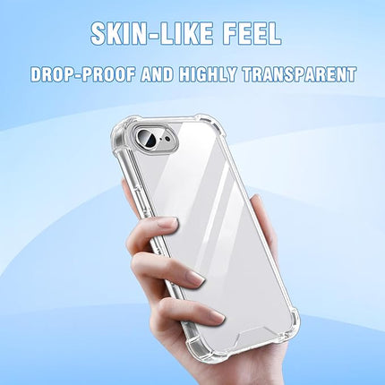 iPhone 16E Clear Anti-Shock Armour Case – Transparent Rugged TPU Cover + FREE 6D Tempered Glass Screen Protector