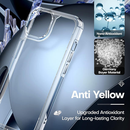 iPhone 14 Plus Case with HD Screen Protector - Non-Yellowing Clear Shockproof Cover with 12 FT Military Grade Drop Protection + Free 6D Tempered Glass Screen Protector for iPhone 14 Plus 6.7 inch