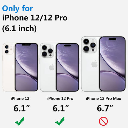 iPhone 12 / 12 Pro Clear Anti-Yellowing Case + 360° Rotating Clip Holster – Military Grade Shockproof Slim Hard PC + Soft TPU Cover + FREE 6D Tempered Glass
