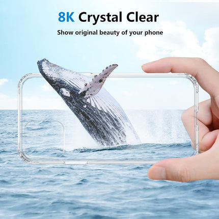 iPhone 12 / 12 Pro Clear Anti-Yellowing Case + 360° Rotating Clip Holster – Military Grade Shockproof Slim Hard PC + Soft TPU Cover + FREE 6D Tempered Glass