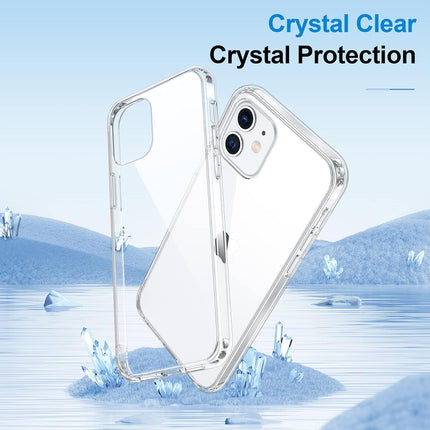 iPhone 12 / 12 Pro Clear Anti-Yellowing Case + 360° Rotating Clip Holster – Military Grade Shockproof Slim Hard PC + Soft TPU Cover + FREE 6D Tempered Glass