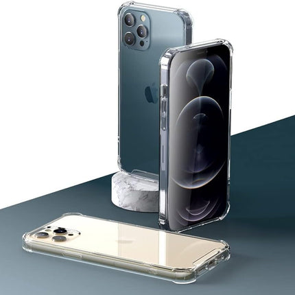 iPhone 12 / 12 Pro Clear Case with 360° Rotating Belt Clip Holster – Shock-Absorbing Air Bumper Corners (6.1") + FREE 6D Tempered Glass Screen Protector