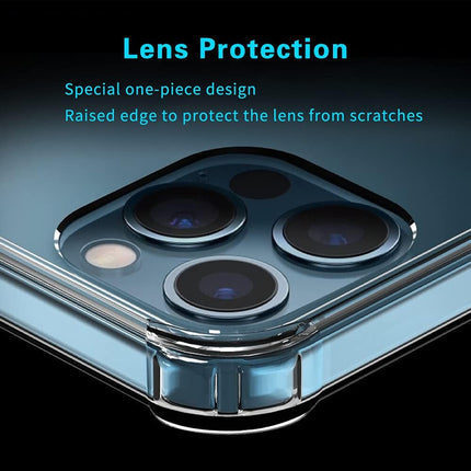 iPhone 12 / 12 Pro Clear Case with 360° Rotating Belt Clip Holster – Shock-Absorbing Air Bumper Corners (6.1") + FREE 6D Tempered Glass Screen Protector