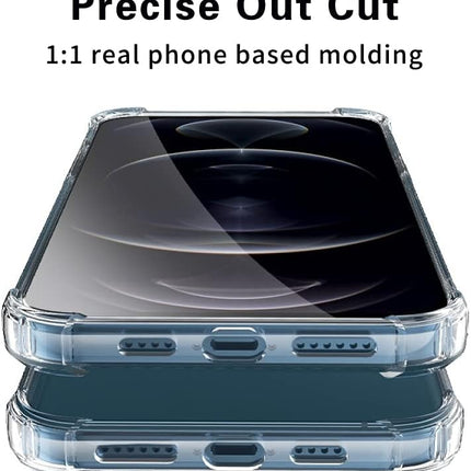 iPhone 12 / 12 Pro Clear Case with 360° Rotating Belt Clip Holster – Shock-Absorbing Air Bumper Corners (6.1") + FREE 6D Tempered Glass Screen Protector