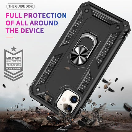 iPhone 11 Military Grade Case with Ring Kickstand – Heavy Duty Shockproof Armour Dual Layer TPU PC Cover | 360° Rotating Magnetic Ring Stand | Drop Tested MIL-STD-810G Protection + FREE 6D Tempered Glass Screen Protector