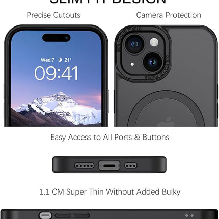 iPhone 15 Metal MagSafe Case with Back Stand – Shockproof Magnetic Cover + Free 6D Tempered Glass Screen Protector