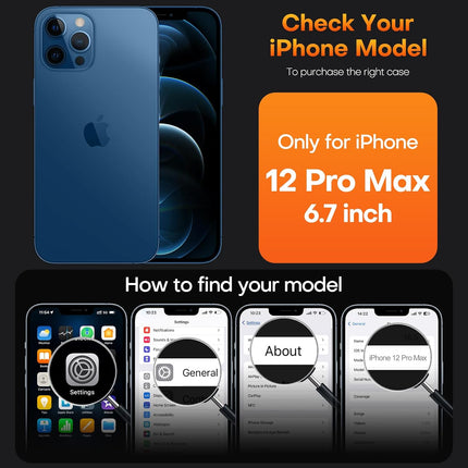 iPhone 12 Pro Max Case [MagSafe Compatible] Slim Magnetic Shockproof Clear Anti-Yellowing Cover + FREE 6D Tempered Glass | Military-Grade Protection