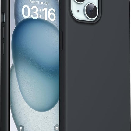 iPhone 15 Soft Matt Silicone Case – Slim Shockproof Protective Cover + Free 6D Tempered Glass Screen Protector