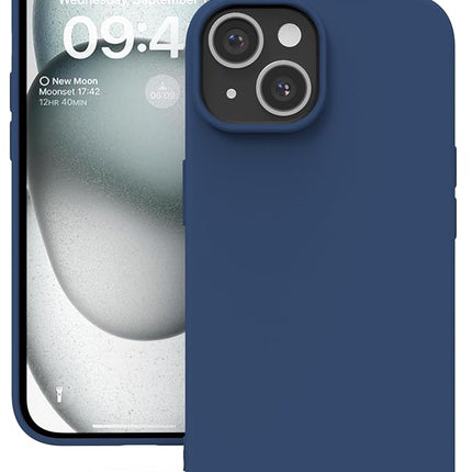 iPhone 15 Soft Matt Silicone Case – Slim Shockproof Protective Cover + Free 6D Tempered Glass Screen Protector