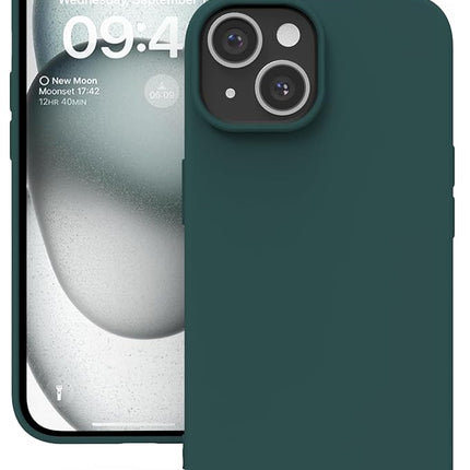 iPhone 15 Soft Matt Silicone Case – Slim Shockproof Protective Cover + Free 6D Tempered Glass Screen Protector