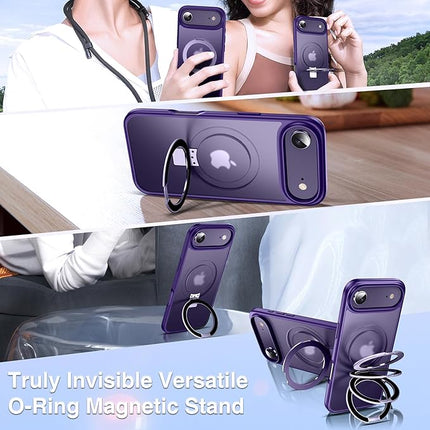 iPhone 17 Air MagSafe Metal Stand Case + 1 Pack Tempered Glass Screen Protector – Slim, Magnetic, Adjustable Stand (KIT)