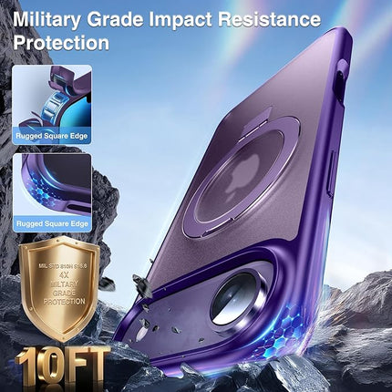 iPhone 17 Air MagSafe Metal Stand Case + 1 Pack Tempered Glass Screen Protector – Slim, Magnetic, Adjustable Stand (KIT)