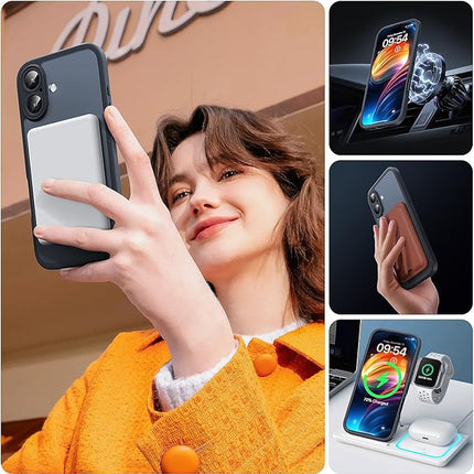 iPhone 16 Magnetic TPU Frame Case – MagSafe Shockproof Protective Cover + FREE 6D Tempered Glass Screen Protector