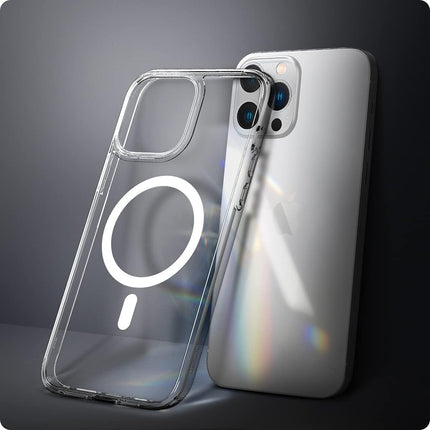 iPhone 13 Pro Max MagSafe Clear Case Shockproof Cover + Free 6D Tempered Glass Screen Protector | Transparent Anti-Yellow Slim Protective Phone Case