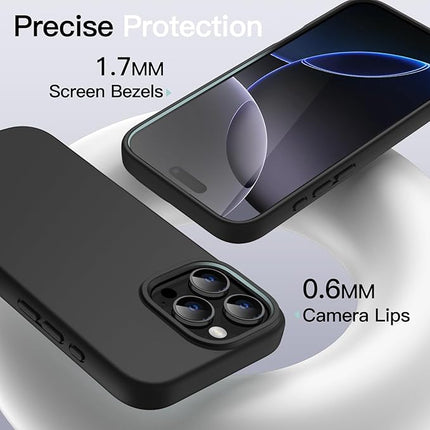 iPhone 16 Pro Max Soft Matte Silicone Case with Free 6D Tempered Glass | Slim Shockproof Protective Cover