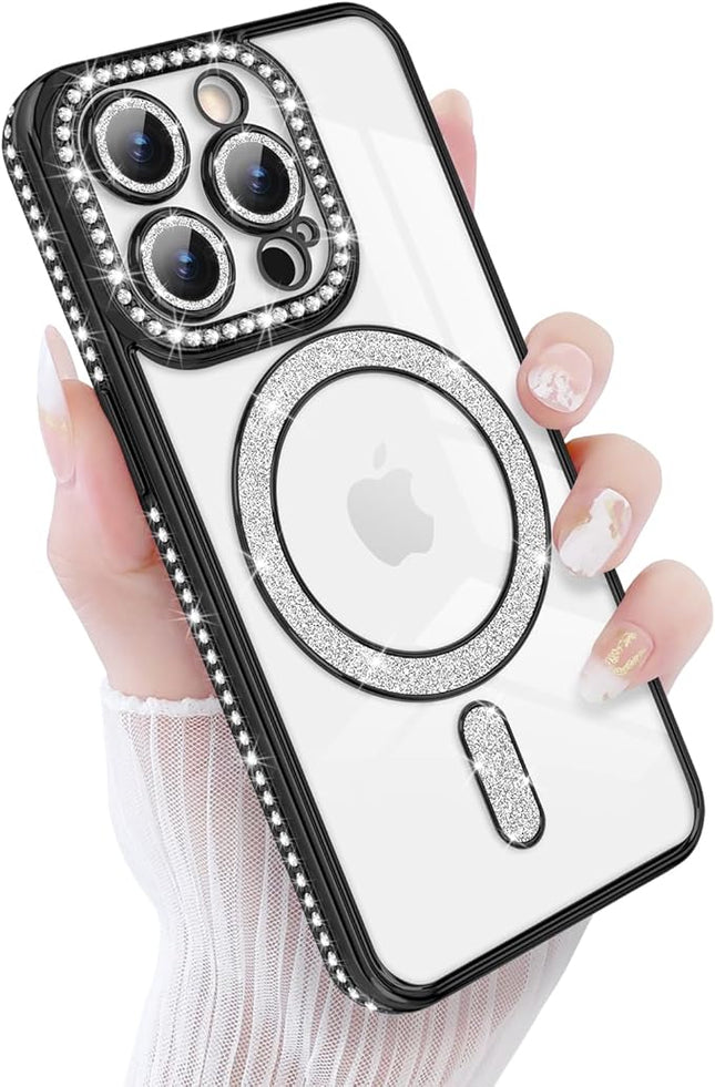 iPhone 14 Pro Max Luxury Case LuxeGuard Shiny Glossy Cover - Premium Shockproof Protection with Mirror Finish + Free 6D Tempered Glass Screen Protector - Slim Fit Protective Case for iPhone 14 Pro Max 6.7 inch