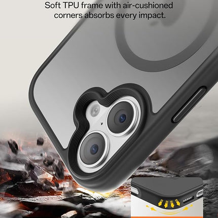 iPhone 16 Magnetic TPU Frame Case – MagSafe Shockproof Protective Cover + FREE 6D Tempered Glass Screen Protector