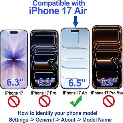 iPhone Air Clear Anti Drop Case + 2 Pack Tempered Glass Screen Protector (KIT)