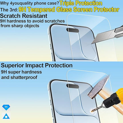 iPhone Air Clear Anti Drop Case + 2 Pack Tempered Glass Screen Protector (KIT)