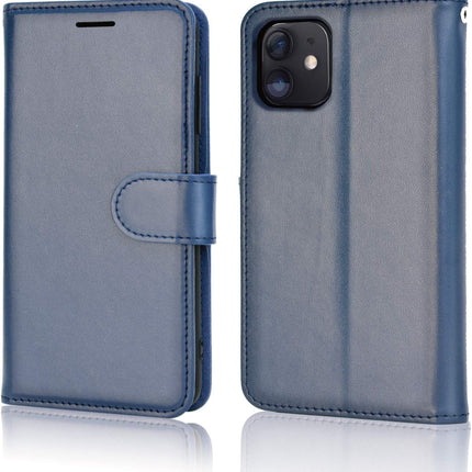 iPhone 12 / 12 Pro Leather Wallet Case with Card Holder Stand + 360° Rotating Belt Clip Holster + FREE 6D Tempered Glass Screen Protector