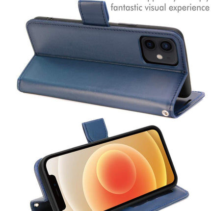 iPhone 12 / 12 Pro Leather Wallet Case with Card Holder Stand + 360° Rotating Belt Clip Holster + FREE 6D Tempered Glass Screen Protector