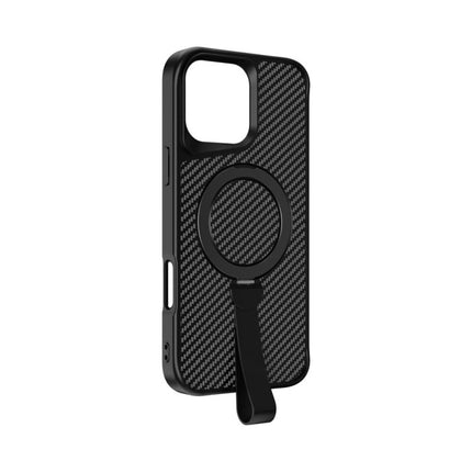iPhone 12 / 12 Pro MagSafe Hold & Stand Case – Carbon Fiber Shockproof Cover + FREE 6D Tempered Glass Screen Protector