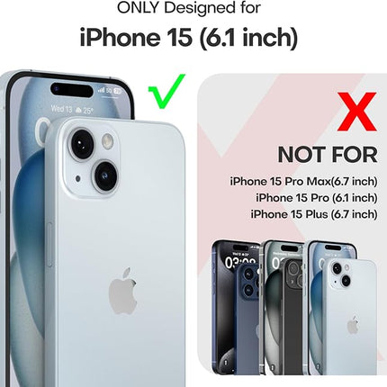 iPhone 15 Clear Transparent Case Slim Shockproof + FREE 6D Tempered Glass Screen Protector